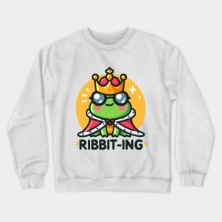 Ribbit-ing: Regal Frog Crewneck Sweatshirt